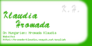 klaudia hromada business card